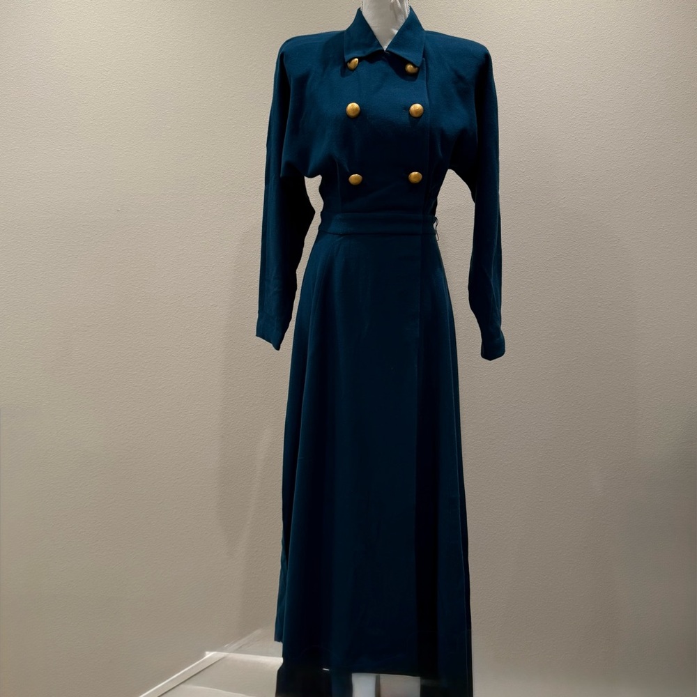 Vintage Ellen Tracy 100% Wool Long Dress size 6